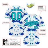 Custom White Blue Tie Dye Aqua Authentic Baseball Jersey BSBJ0a-bc0fbee